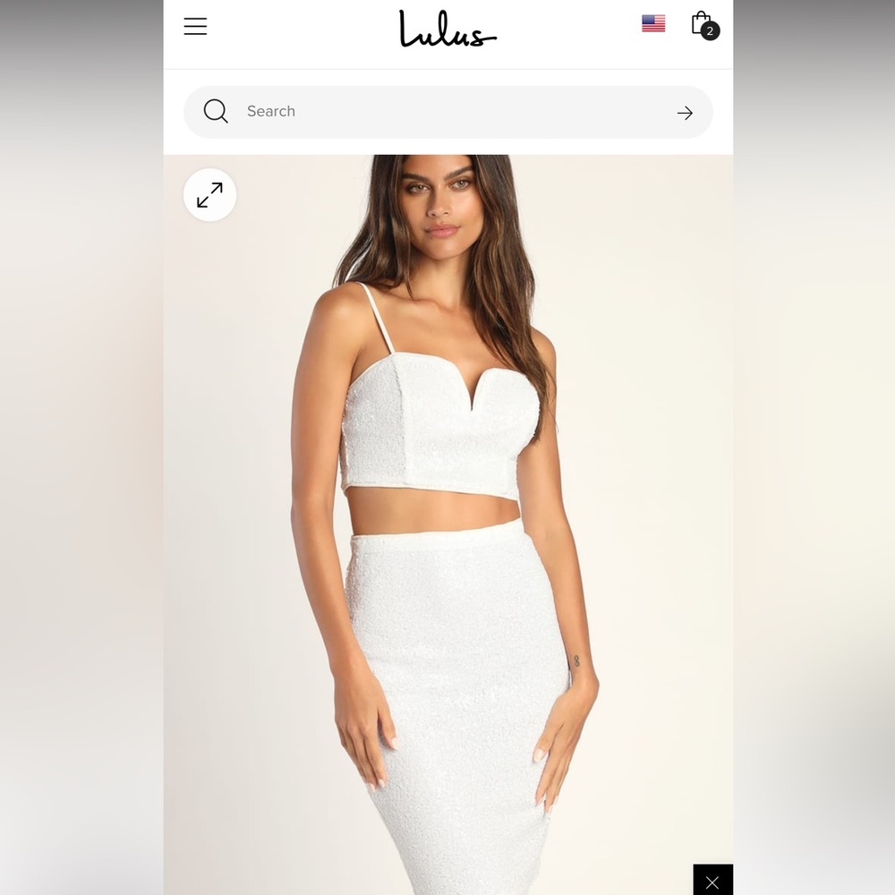 Lulus Sequin Bodycon 2 piece outfit- Size small
